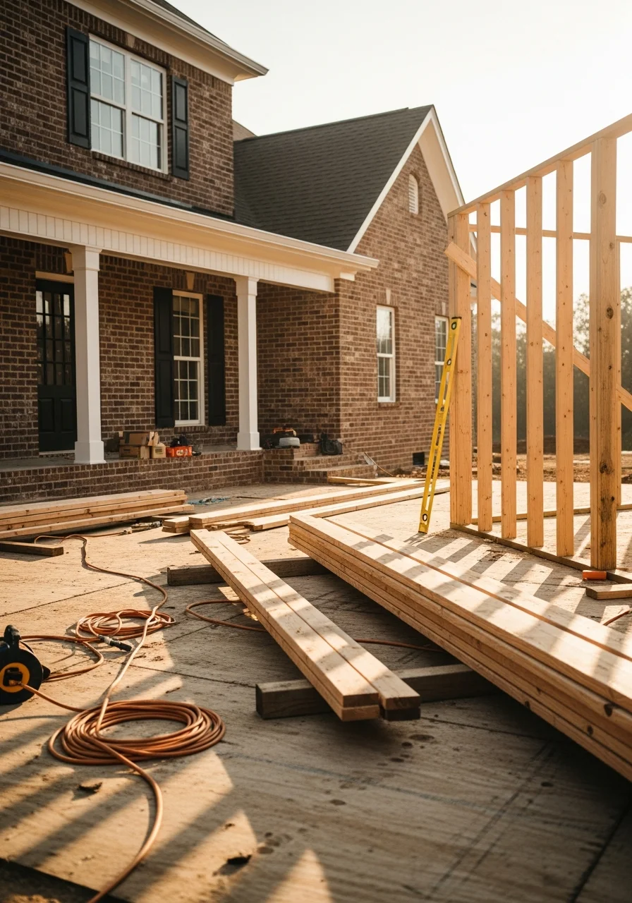 Professional service technician in work attire at a Maury County home.